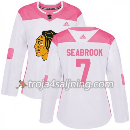 Chicago Blackhawks tröja Brent Seabrook 7 Vit 2017-2018 Adidas Rosa Fashion Authentic - Dame NHL Tröjor Chicago Blackhawks tröja Brent Seabrook 7 Vit 2017-2018 Adidas Rosa Fashion Authentic - Dame NHL Tröjor